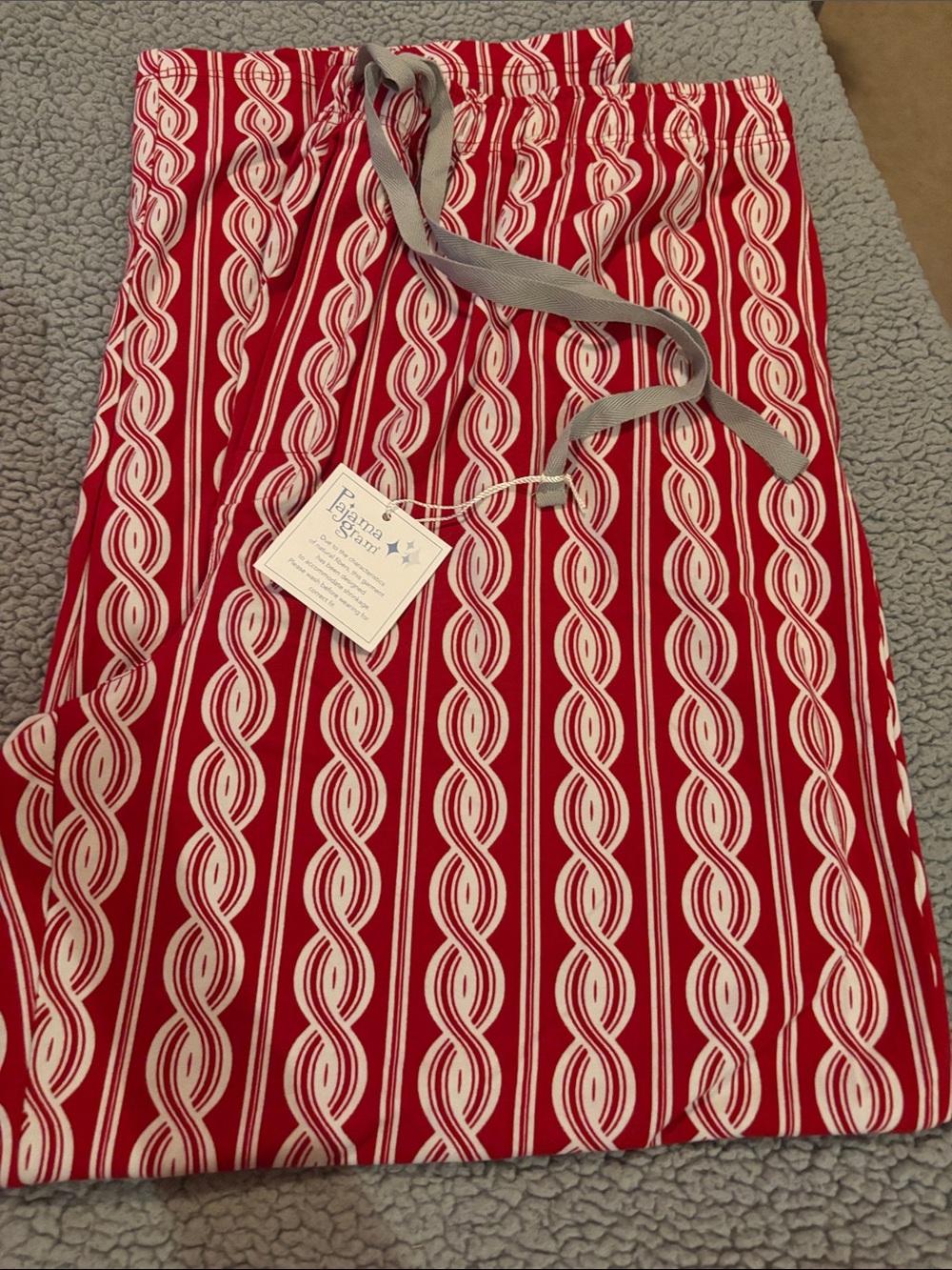 NWT PajamaGram Mens Red & White Stripe Sleep Pants